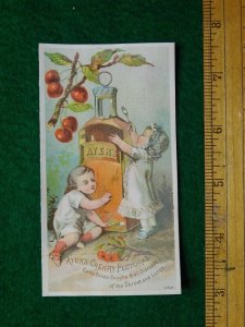 1870s-80s Cute Kids Bottle Ayer's Cherry Pectoral Victorian Trade Card F14