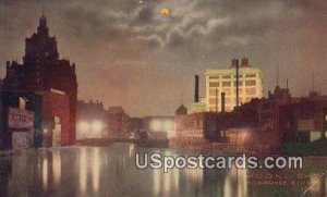 Moonlight - Milwaukee River, Wisconsin WI Postcard