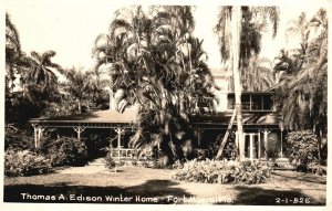 Vintage Postcard Real Photo Thomas A. Edison Winter Home Fort Myers Florida Fla.