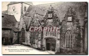 Old Postcard Rochefort en Terre Details of Architecture of the Church