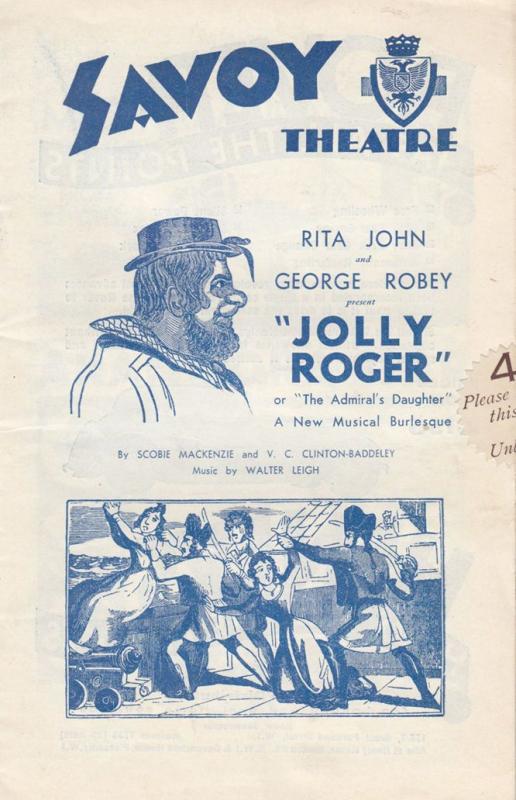 Jolly Roger Jamaica Medieval Pirate Ship Antique Sea Burlesque Theatre Programme