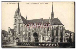 Old Postcard Strasbourg Protestant Church St Peter Young