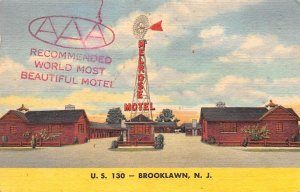 Brooklawn New Jersey Melrose Motel, Color Linen Vintage Postcard U10309