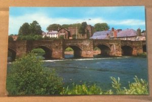 UNUSED POSTCARD - LLANFAES BRIDGE AND RIVER USK, BRECON, SOUTH WALES