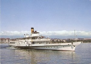 L Bateau-Salon SAVOIE  dans la rade de Geneve Modern Swiss photo postcard