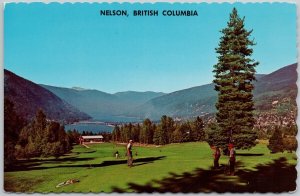 Nelson Golf Course Nelson BC Canada Golfers Postcard D97