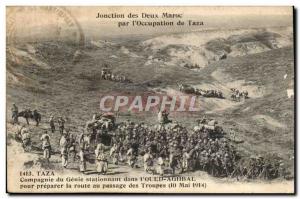 Old Postcard Junction of Two by Morocco & # 39occupation Taza Engineering Com...