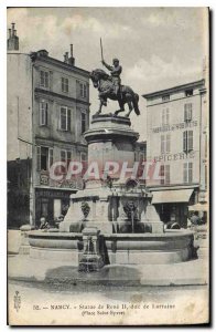 Old Postcard NANCY statue of Rene Duke of Lorraine Place Saint Epvre