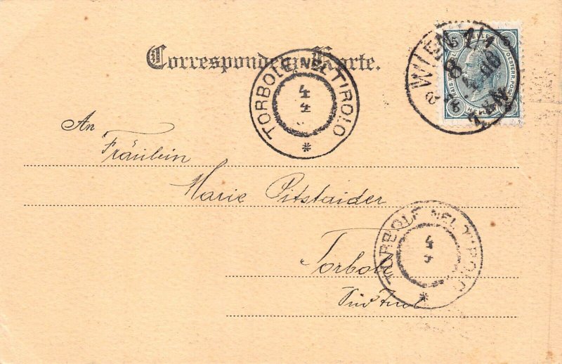 L416 Austria Wien Easter Greetings eggs flowers chicks vintage postcard