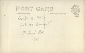 Camping Glamping Dick & Stick 1911 Milford PA on Back Real Photo Postcard