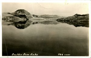 RPPC Boulder Dam Lake Nevada NV 1940s UNP Oakes Photo #466 Postcard
