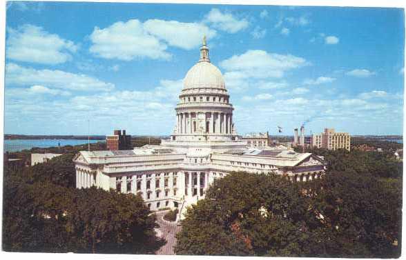 Wisconsin State Capitol Madison Wisconsin WI 1967 Chrome