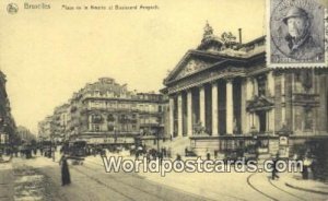 Place de la Bourse et Boulevard Anspach Bruxelles, Belgium Stamp on front 