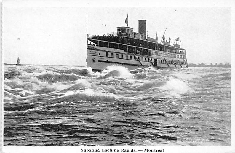 Unidentified River Steamship Through Lachine Rapids Ferry Boat Ship 