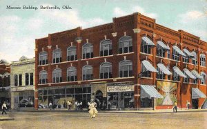 Masonic Building Bartlesville Oklahoma 1910c postcard