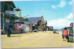 Buckskin Joe -  gunfight on street Colorado postcard