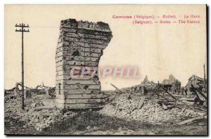 Old Postcard Belgium Komen Ruins station