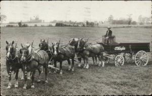 Beer - O'Keefe's Horse Team Real Photo Postcard c1940s-50s Real Photo Postcard