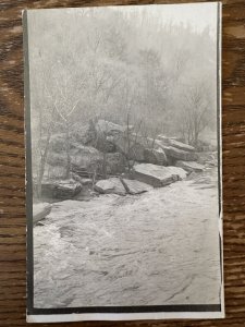 Original Vintage Postcard Early 1900's RPPC Real Photo Hill & River