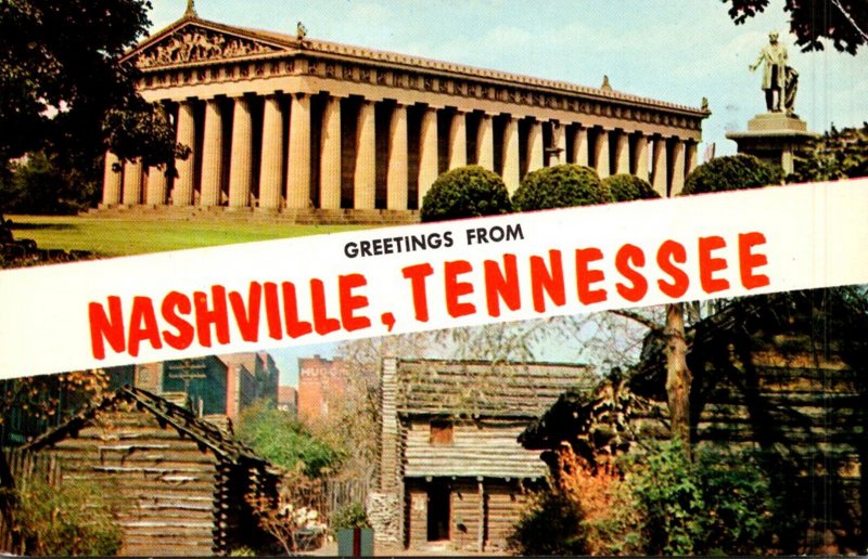 Tennessee Nashville Greetings Showing The Parthenon and Fort
