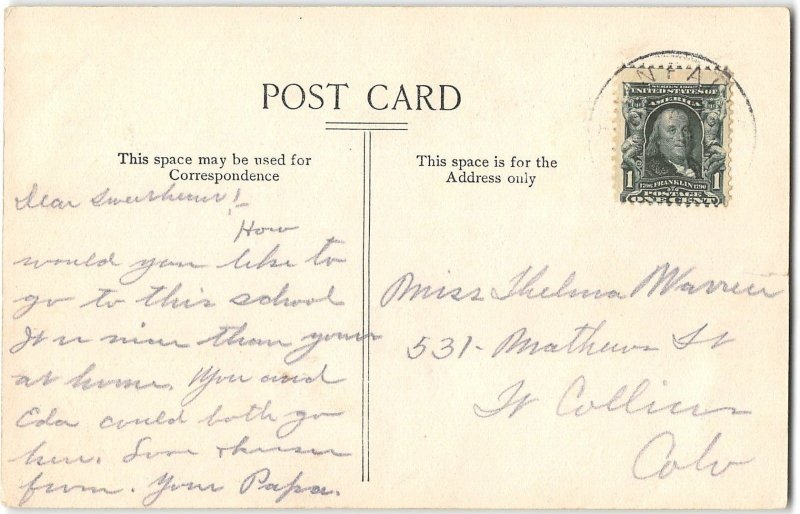 Twin Falls, Idaho Public School 1910 Vintage Postcard