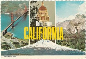 Hello From California, 1978 Chrome Multiview Postcard, 4 Views