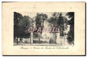 Old Postcard Bourges Entree Gardens of Archeveche