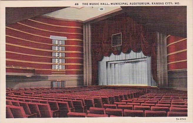 Missouri Kansas City The Music Hall Municipal Auditorium 1943 Curteich