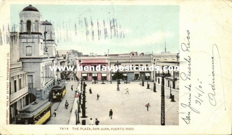 puerto rico, SAN JUAN, The Plaza, Tram Street Car (1905)