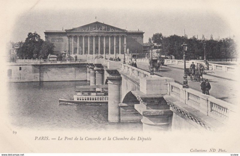HONFLEUR, France,1910-1920s, Le Pont de la Concorde et la Chambre des Deputes