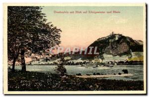 Postcard Old Drachenfels Mit Blick auf Rhein und Kongswinter