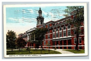 Vintage 1922 Postcard St. Vincent De Paul Hospital Campus Norfolk Virginia