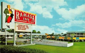 BLYTHE, CA California  RAMADA INN MOTEL  Playground  ROADSIDE  c1960's Postcard