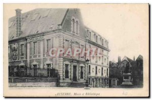 Old Postcard Auxerre Museum and Library
