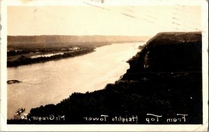 RPPC View from Top Heights Tower, McGregor IA c1935 Vintage Postcard H44