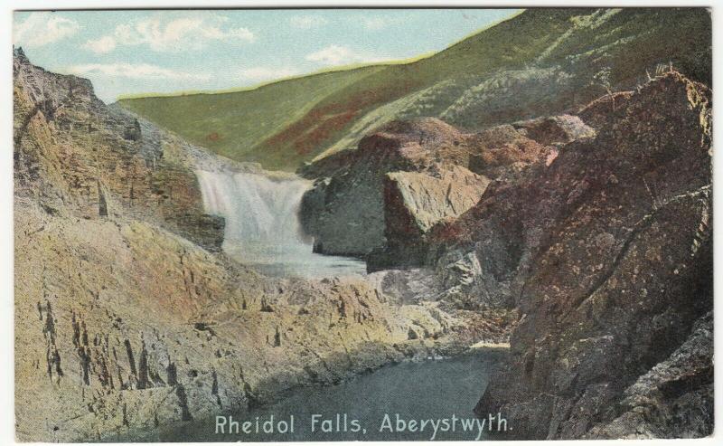 Cardiganshire; Rheidol Falls, Aberystwyth PPC 1910 PMK, To Mrs Daisley, Swavesey