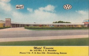 Postcard Motel Kansan Greensburg Kansas KS