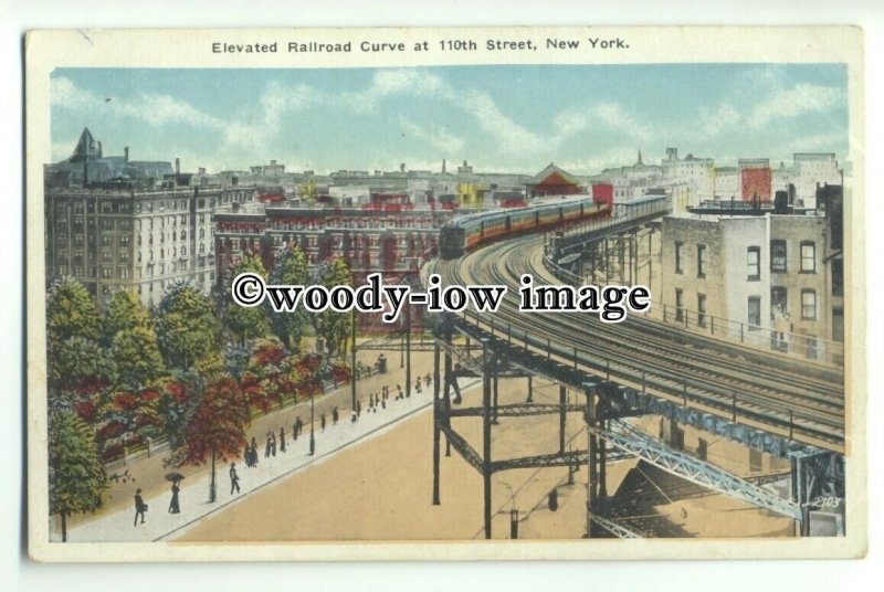 ft1363 - USA - New York - Elevated Railroad Curve at 110th Street - postcard