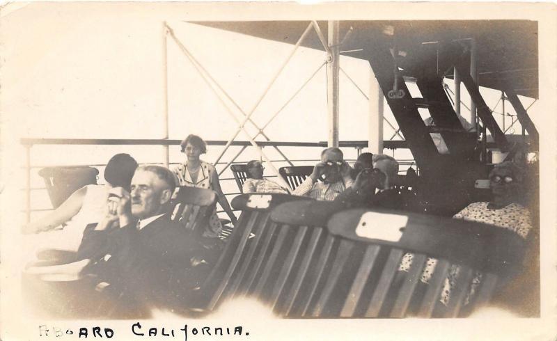 D98/ U.S.S. California Ship Ca Non-Postcard Photograph 1929 Passengers Deck