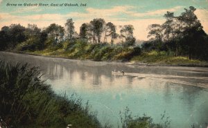 Vintage Postcard 1911 Scene on Wabash River East Wabash Indiana Expressly Pub.