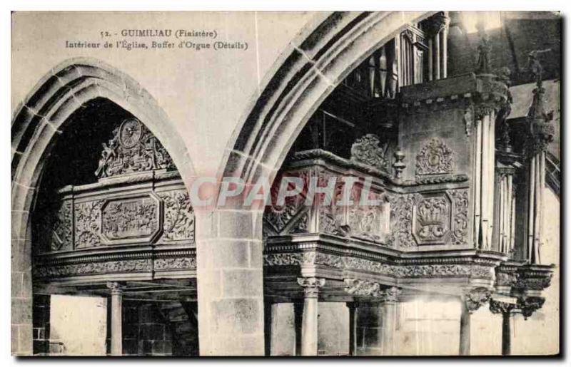 Old Postcard Guimiliau (Finistere) Interior of I Church organ to organ Organs...