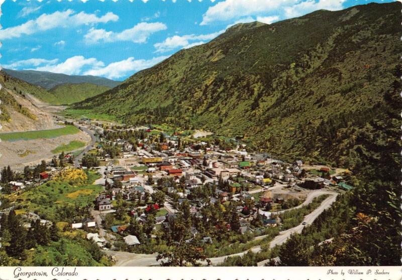 GEORGETOWN COLORADO PANORAMIC AERIAL VIEW POSTCARD 1970s