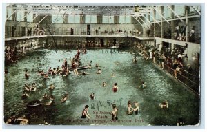 c1910 Interior Plunge Natatorium Park Pool Spokane Washington Vintage Postcard