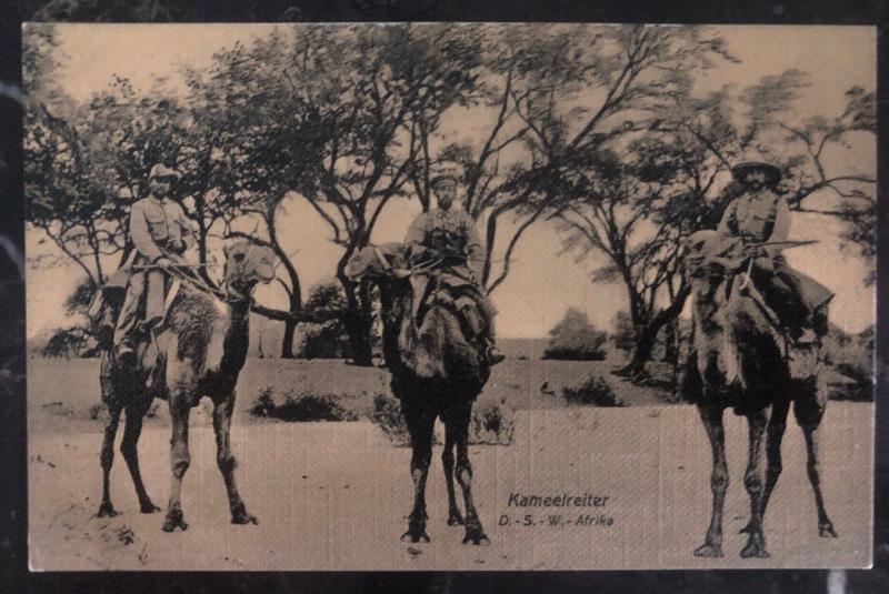 Mint Germany RPPC Real Picture Postcard West Africa German Troops Camel Ride