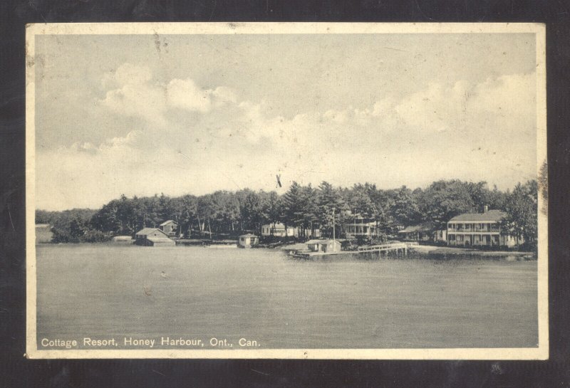 HONEY HARBOUR ONTARIO CANADA COTTAGE RESORT VINTAGE POSTCARD