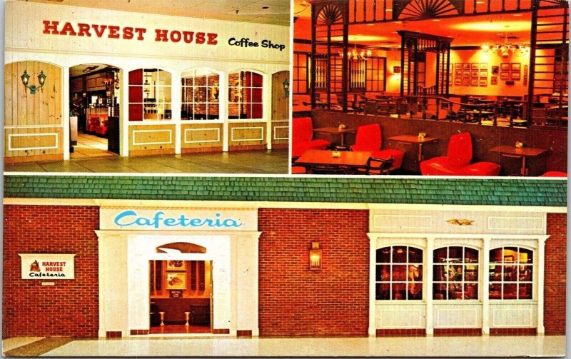 Harvest House Cafeterias & Coffee Shops Canada US Multi View Chrome Postcard 