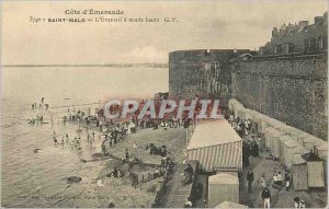 Old Postcard Saint Servan Emerald Coast's Fan has high Maree