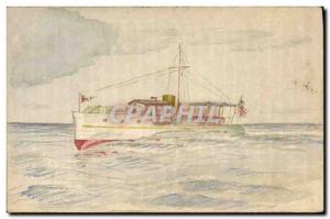 Old Postcard Boat (drawing hand)