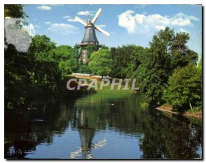 Modern Postcard Bremen Windmuhle am Herdentorswall