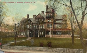 Vintage Postcard Front View Of Governor's Mansion & Garden Albany New York NY